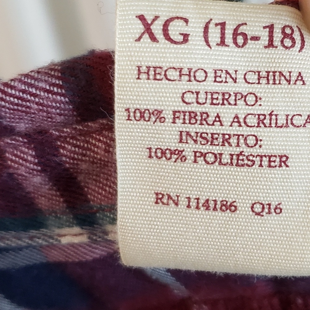 Faded glory 16/18 XL dark blue w/ plaid sweater - Picture 3 of 4